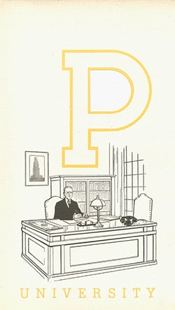 A cartoon from the 1930s of a male professor behind his desk.